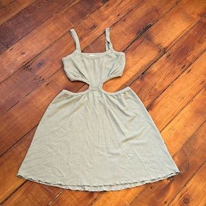 Ocean Drive Olive Green Ribbed Cut Out Dress Size M